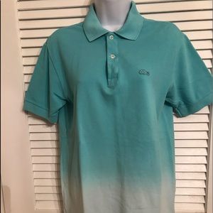 Womens La Coste Torquoise & Light Blue Tee Shirt size 16